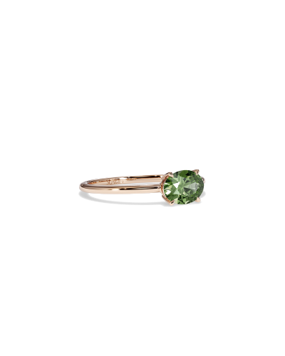 SLAETS Jewellery East-West Mini Ring Green Tourmaline, 18kt Rose Gold (watches)